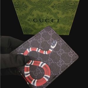 Authentic Gucci Black and Red Snake Wallet with box
